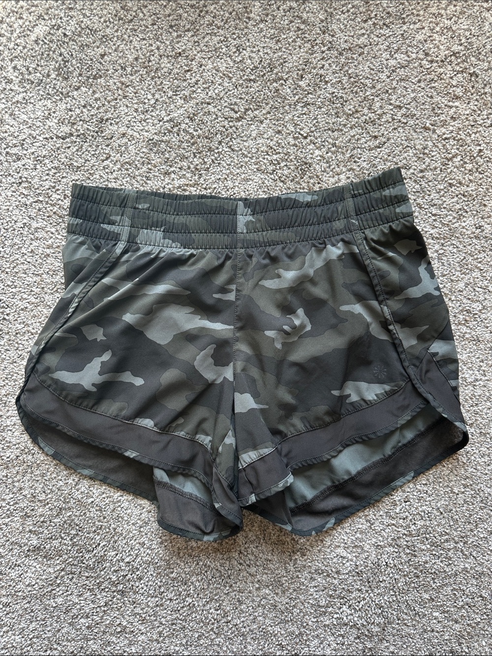 Athleta Olive Green Camo Athletic Shorts